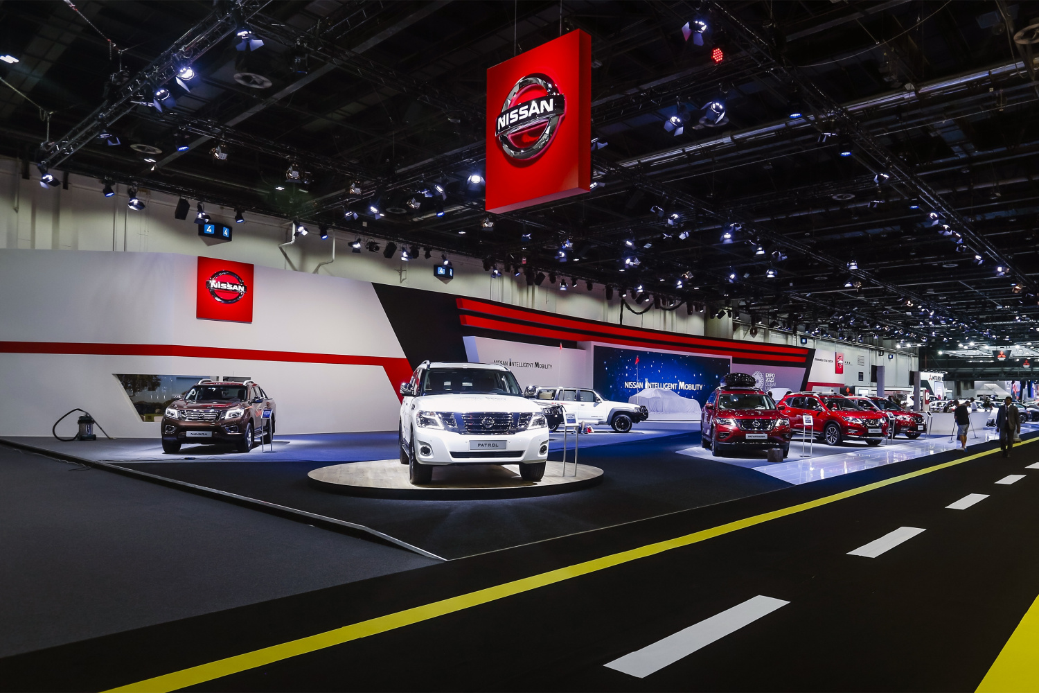 Nissan stand on Dubai International Motor Show exhibition