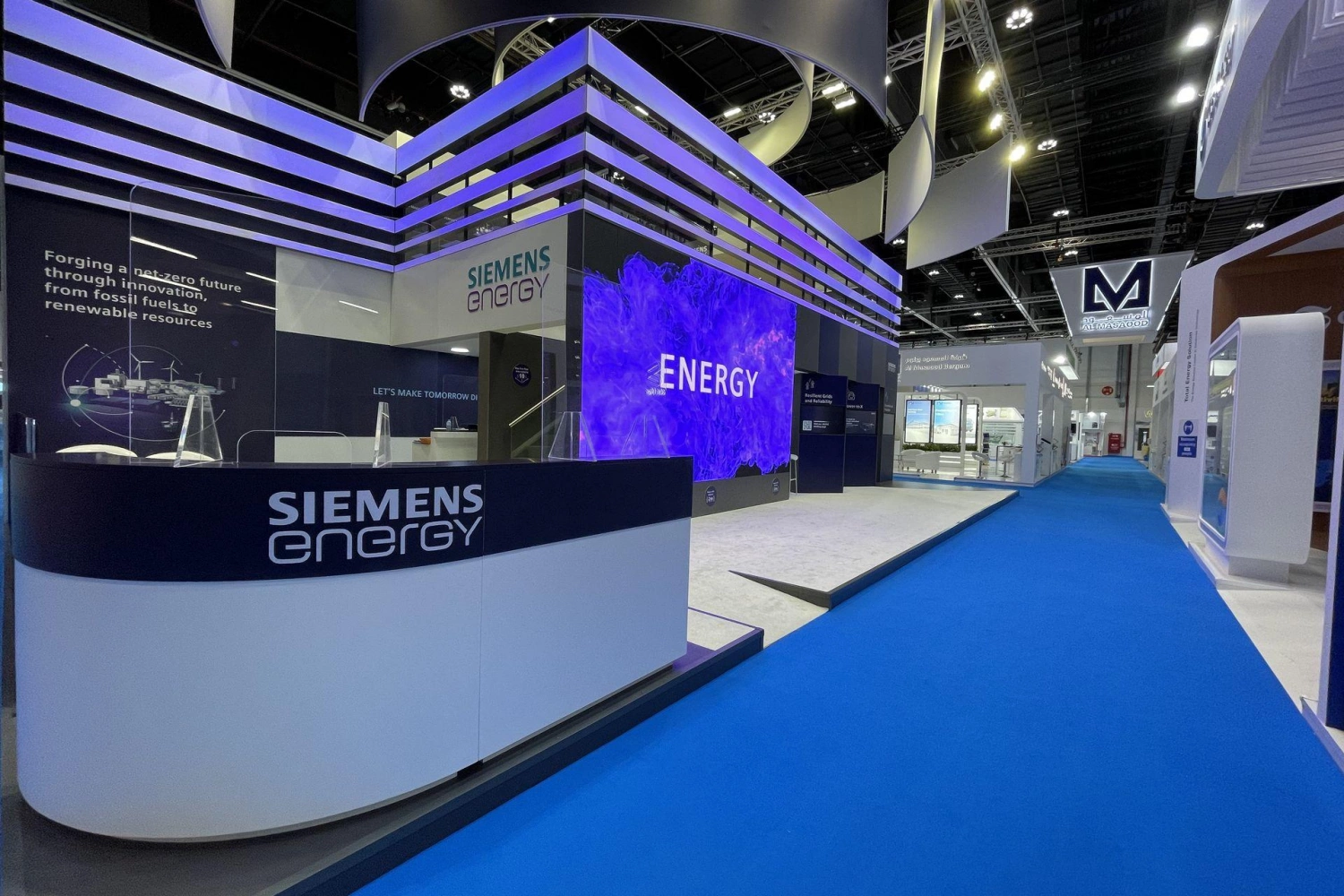 Siemens Energy stand on ADIPEC exhibition